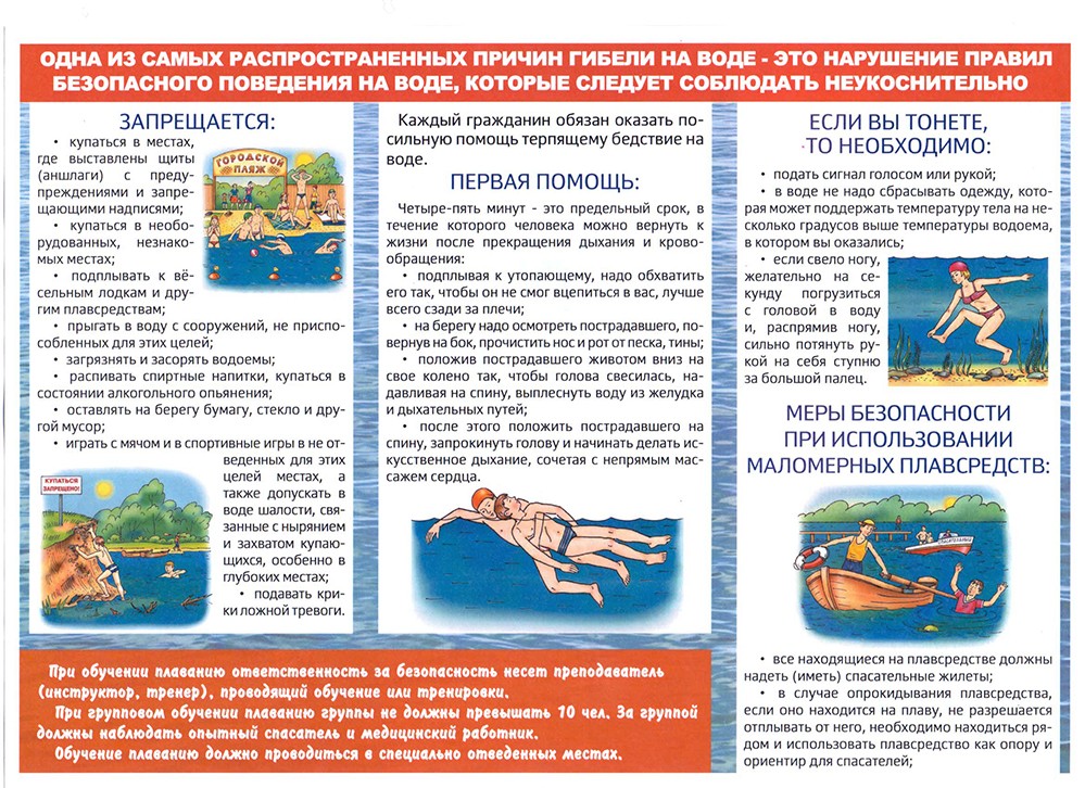 Правила безопасного поведения на водных объектах в летний период.
